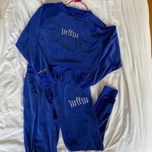 MTTM x Reebok blue velour tracksuit